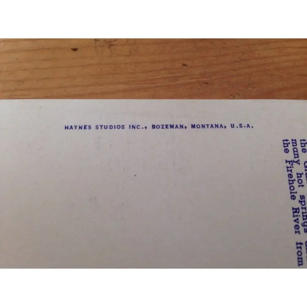 Vintage White Border Haynes Geyser Hill Upper Basin Yellowstone National Park WY